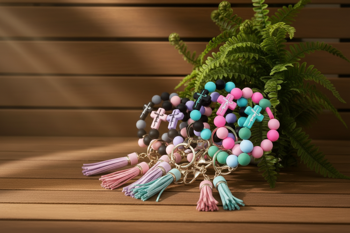 Beaded Jesus Keychains No Wallet